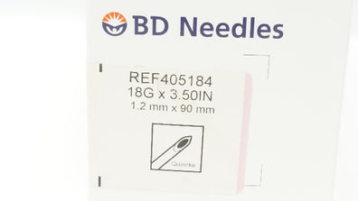 BD 405184 Becton Spinal Ndle Quincke Type Point 18G x 3.50inch (x) - Box of 25
